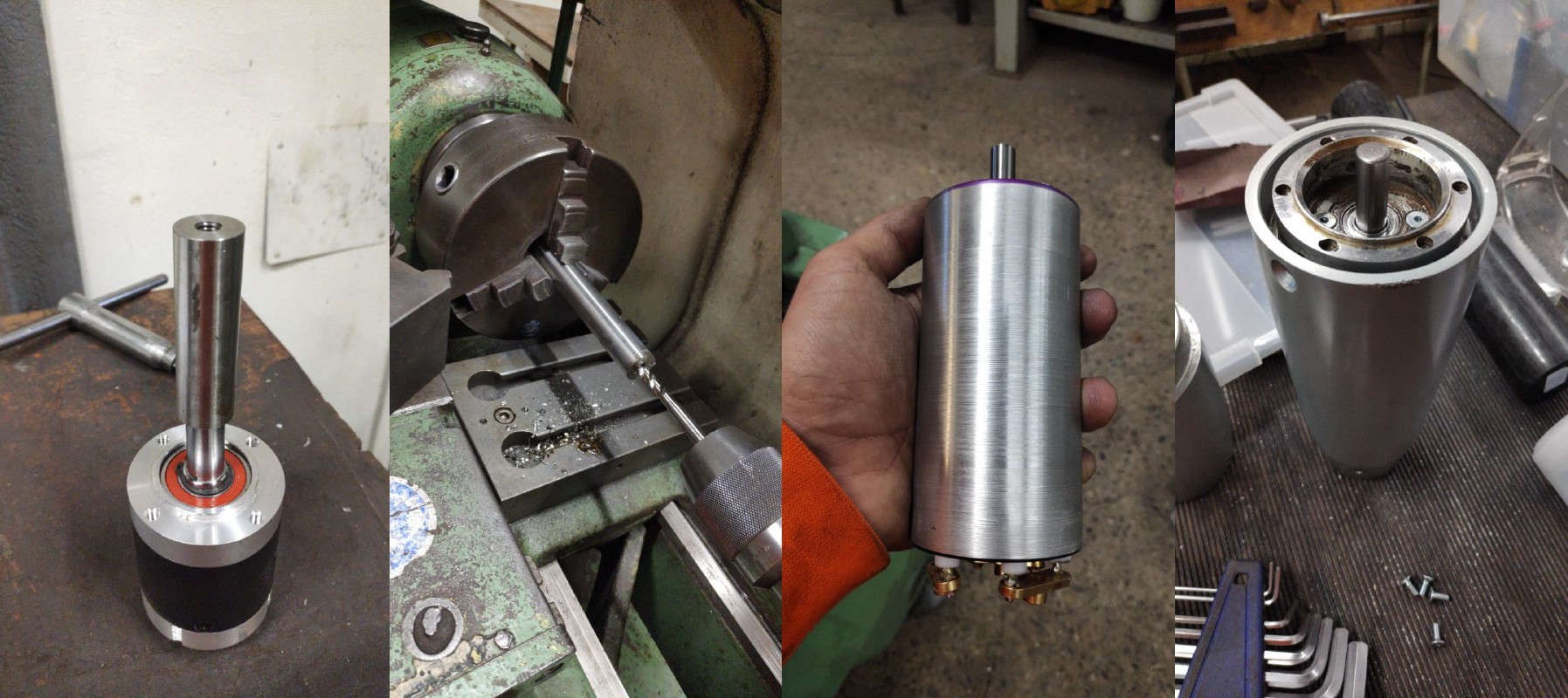Draaiwerk motor en schroefas